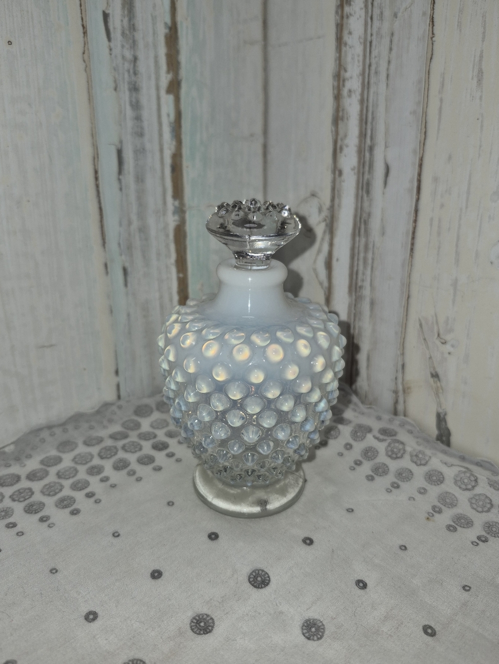 Vintage Fenton Hobnail Glass Perfume Bottle